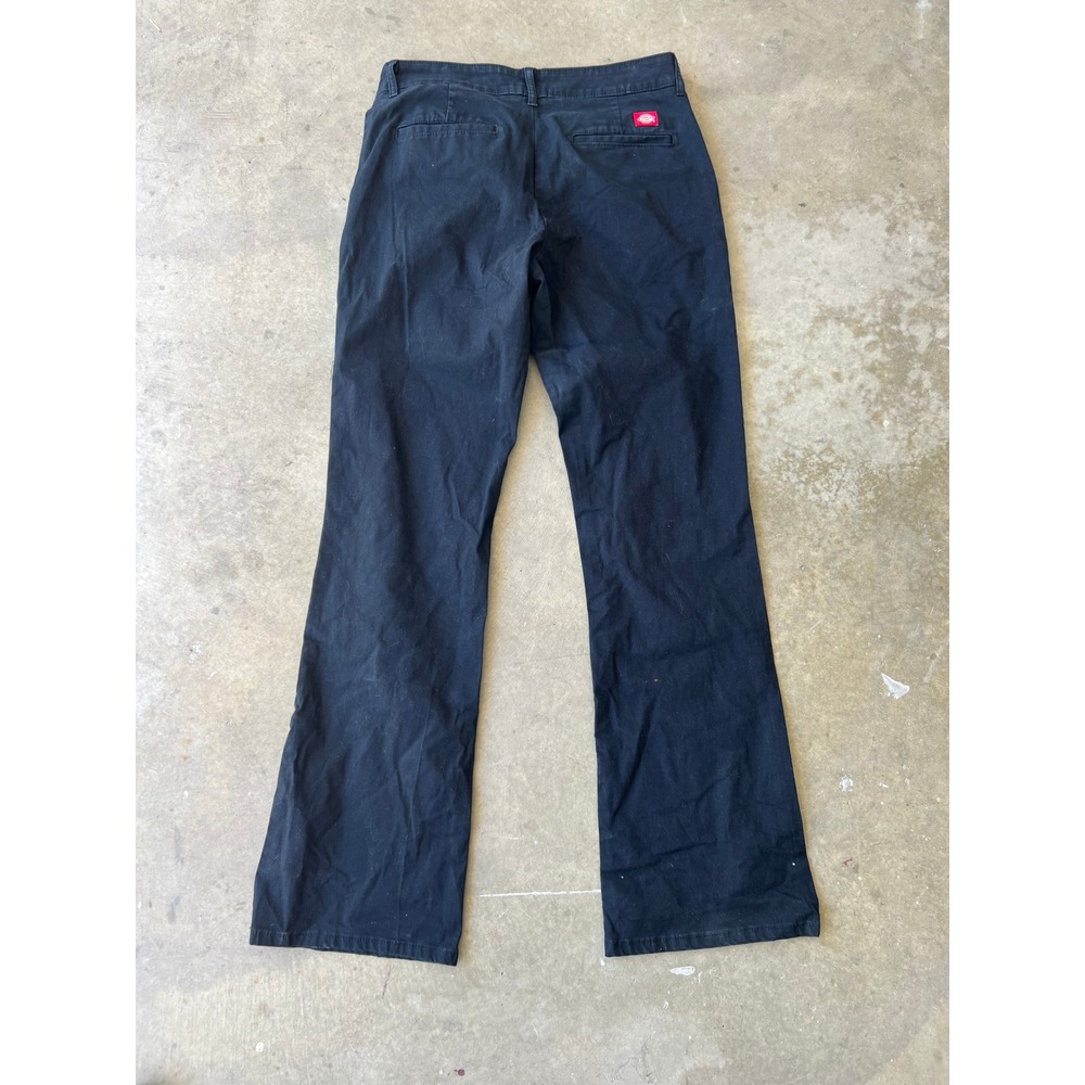 Dickies Crafted for Women Slim Fit Straight Leg Black Work Pants Size 8L Long - Picture 2 of 7